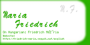 maria friedrich business card